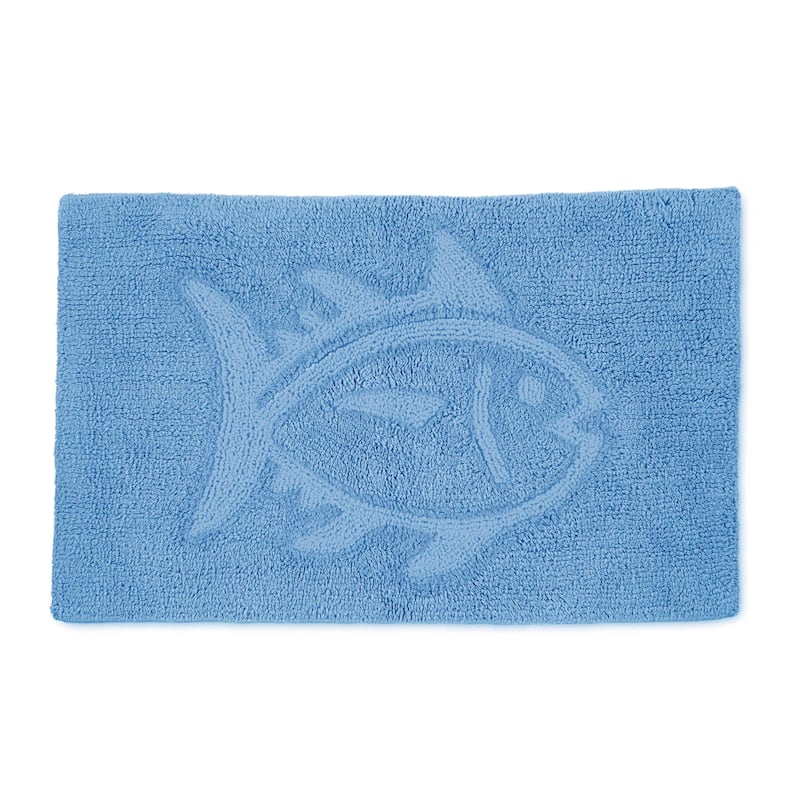 Southern Tide Skipjack Reversible Cotton Bath Rug - 20 x 32 - Little Boy Blue Tonal