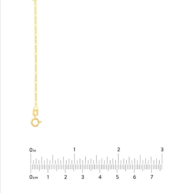 Curata 10k Yellow Gold 1.28mm Figaro Chain Necklace (Spring Ring)