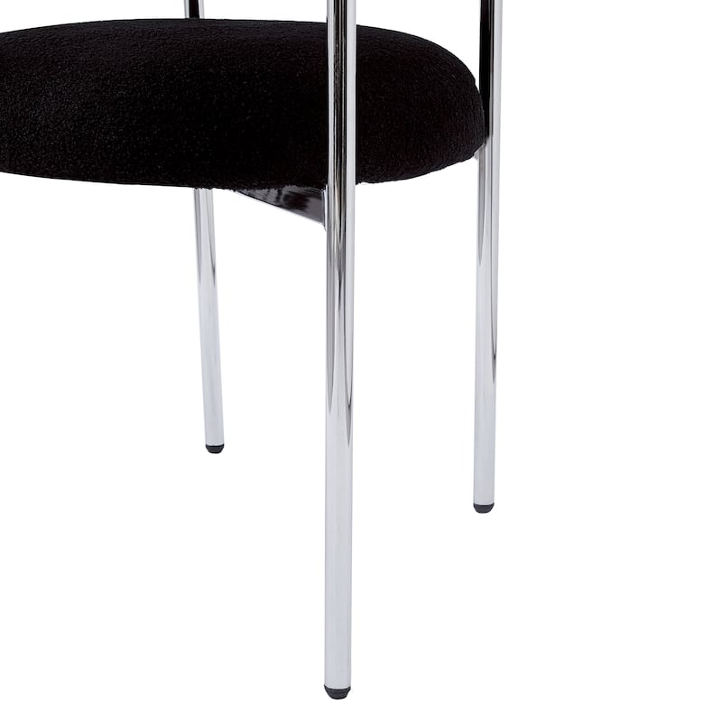 Fabric Upholstered Dining Chairs Set of 2, Lounge Armchairs with Backrest, Kitchen Side Chairs with Metal Legs