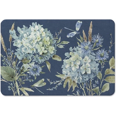 CounterArt Bohemian Blue Memory Foam Comfort Floor Mat 30 inch by 20 inch Made in The USA - 30x20x.316