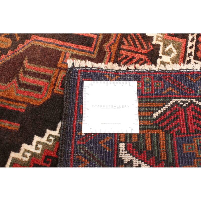 ECARPETGALLERY Hand-knotted Teimani Dark Brown Wool Rug - 3'1 x 5'0