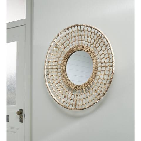 Signature Design by Ashley Deltlea Natural Accent Mirror - 32"W x 2"D x 32"H