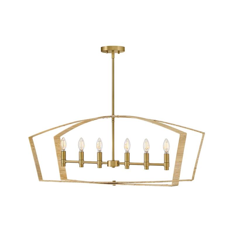 Lark 83645 Sammi 6 Light 40" Wide Linear Chandelier - Lacquered Brass
