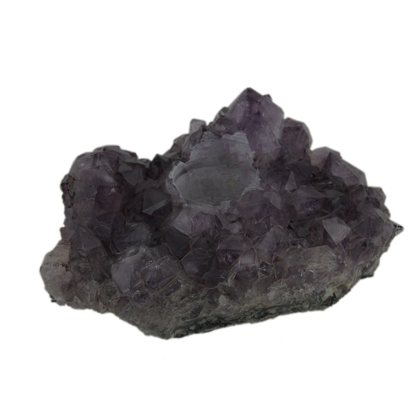 Natural Amethyst Crystal Cluster Tealight Candle Holder - 3.25 X 7 X 4.5 inches