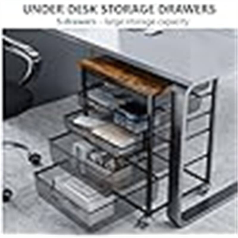 Printer Stand with Charging Station - 18.9"D x 20.86"W x 27.36"H
