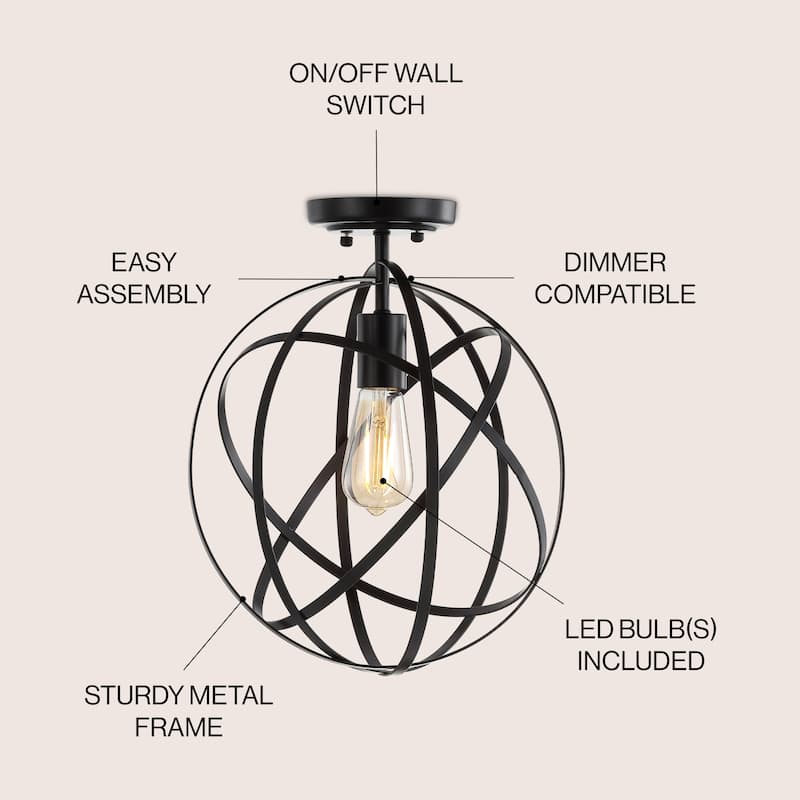 Alba 13" Metal LED Flush Mount, Oil Rubbed Bronze by JONATHAN Y