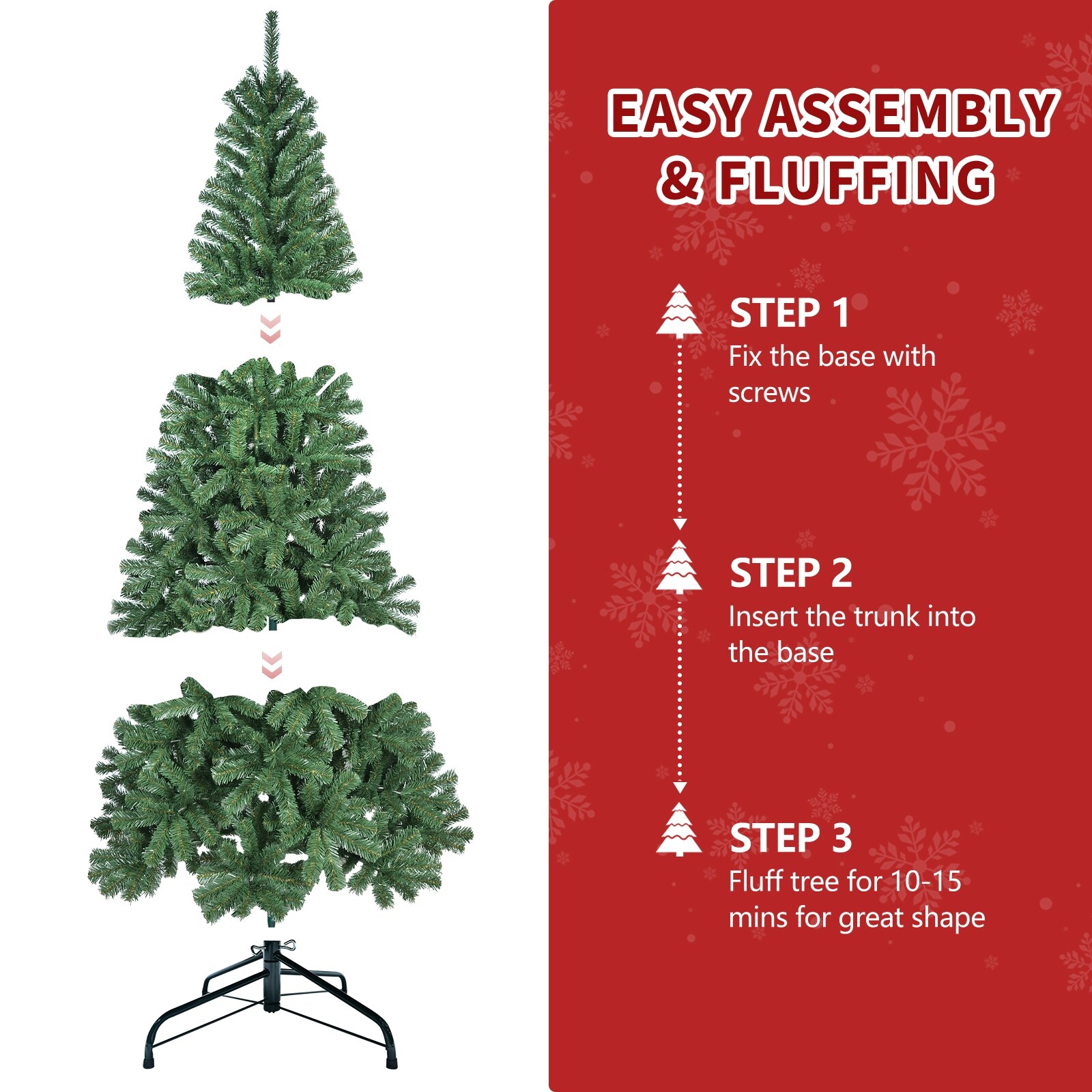 7FT Artificial Christmas Tree with 774 PVC Tips, Hinged Structure