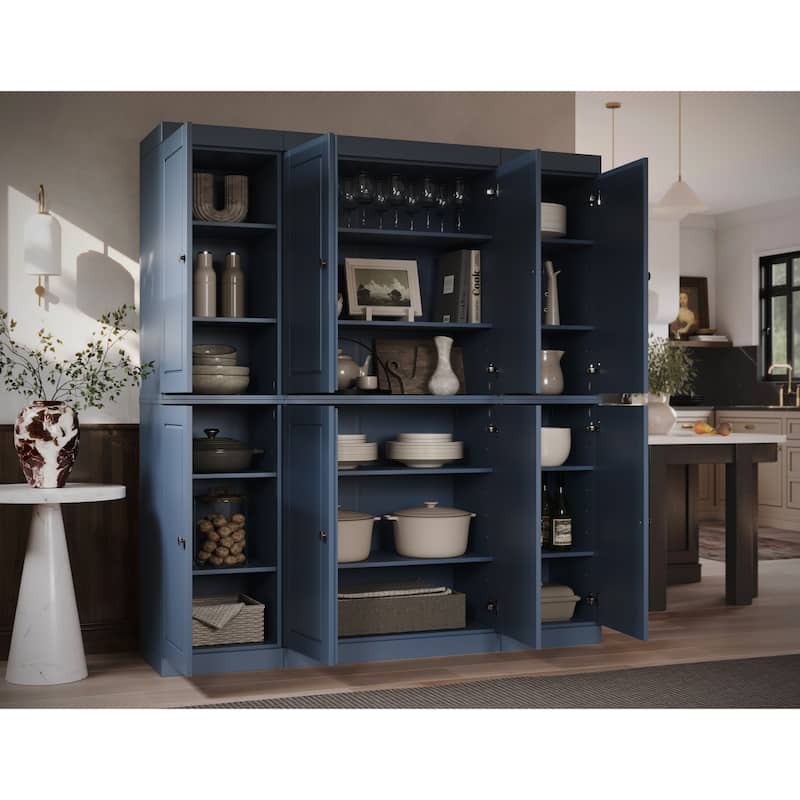 Palace Imports 100% Solid Wood 65" Kitchen China Pantry Cabinet - 65" x 71.5"