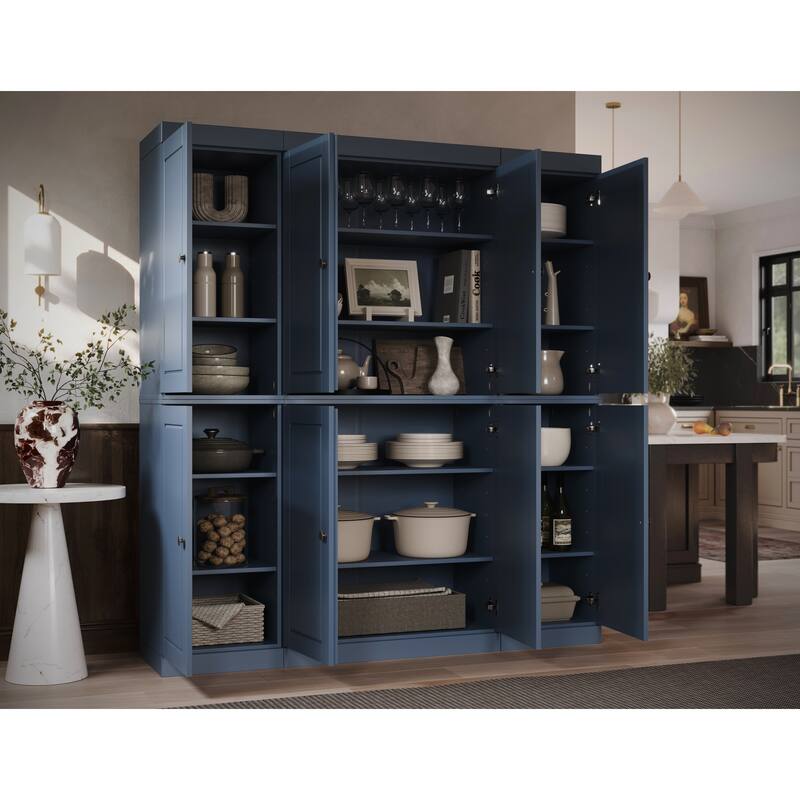 Palace Imports 100% Solid Wood Pantry Cabinet, Raised Panel Doors, Adjustable Shelves, 65" Wide, 71.5" Tall - 65" x 71.5"