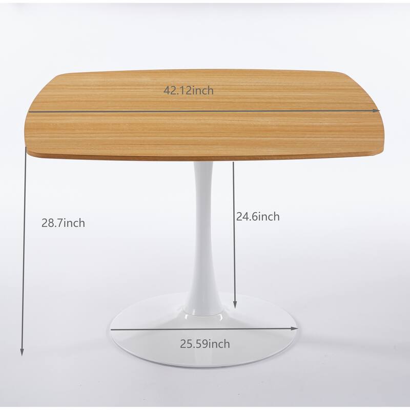 42.12 inch Modern Dining Table - Easy Assembly & Sturdy Metal Legs