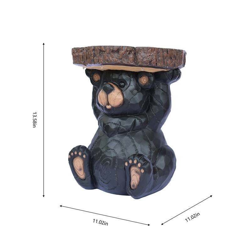 Sitting Bear Solar Powered Outdoor Garden Plant Stand - 13.5"