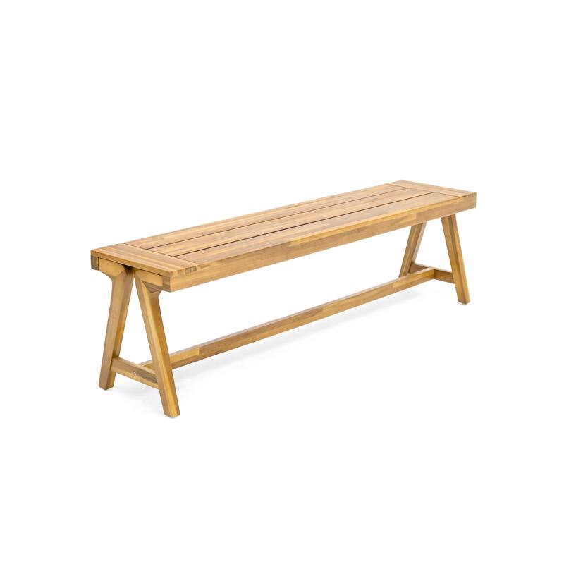 Lumina Outdoor Contemporary Acacia Wood Dining Benches (Set of 2) by Christopher Knight Home