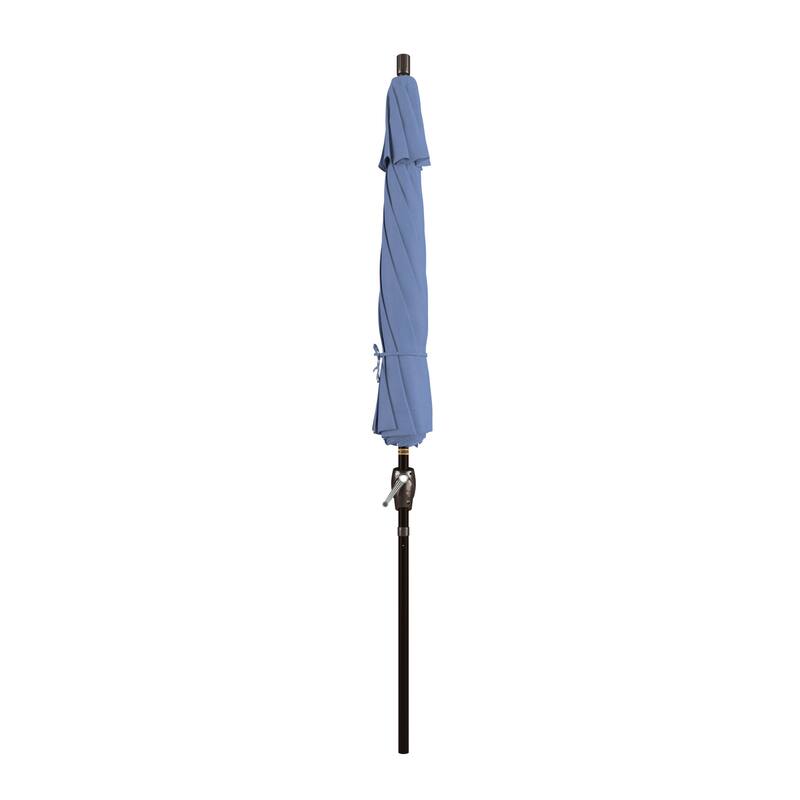 California Umbrella 9' Rd. Aluminum Patio Umbrella, Crank Lift with Push Button Tilt, Bronze Finish, Pacifica Fabric