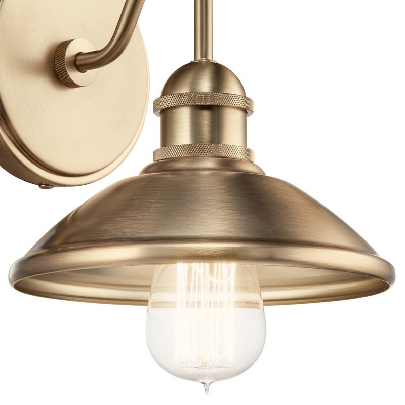 Kichler Lighting Clyde 1-Light Champagne Bronze Wall Sconce with Metal Shade