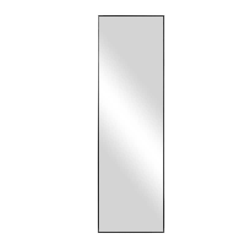HomeRoots 71" Black Metal Leaning Framed Full Length Mirror - 33.80 in. x 70.74 in. x 0.79 in.