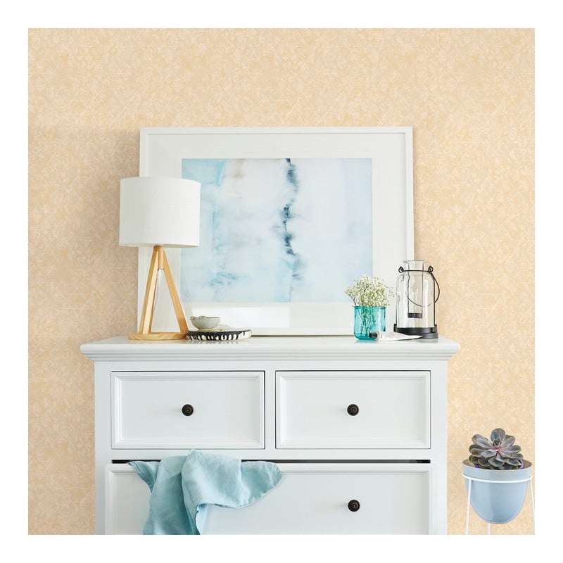 Advantage Jessica Light Yellow Geometric Wallpaper - 21 x 396 x 0.025