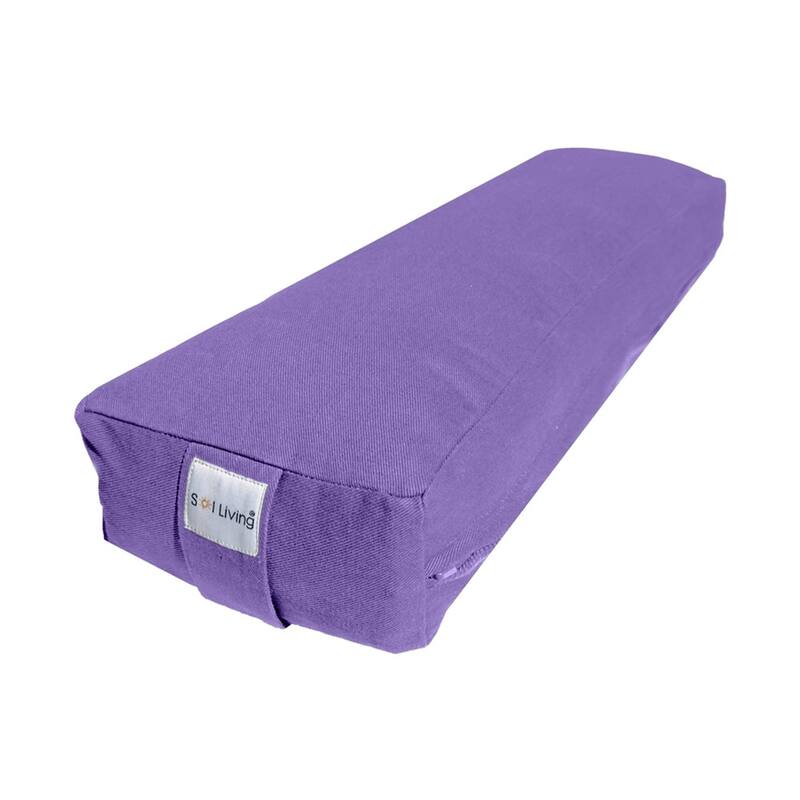 Sol Living Rectangular Yoga Bolster Meditation Cushion - Cotton - 26" x 8" x 5" - Purple