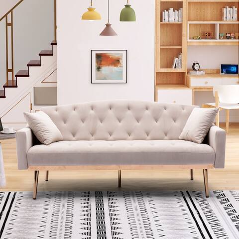Modern Tufted Velvet Loveseat Sofa