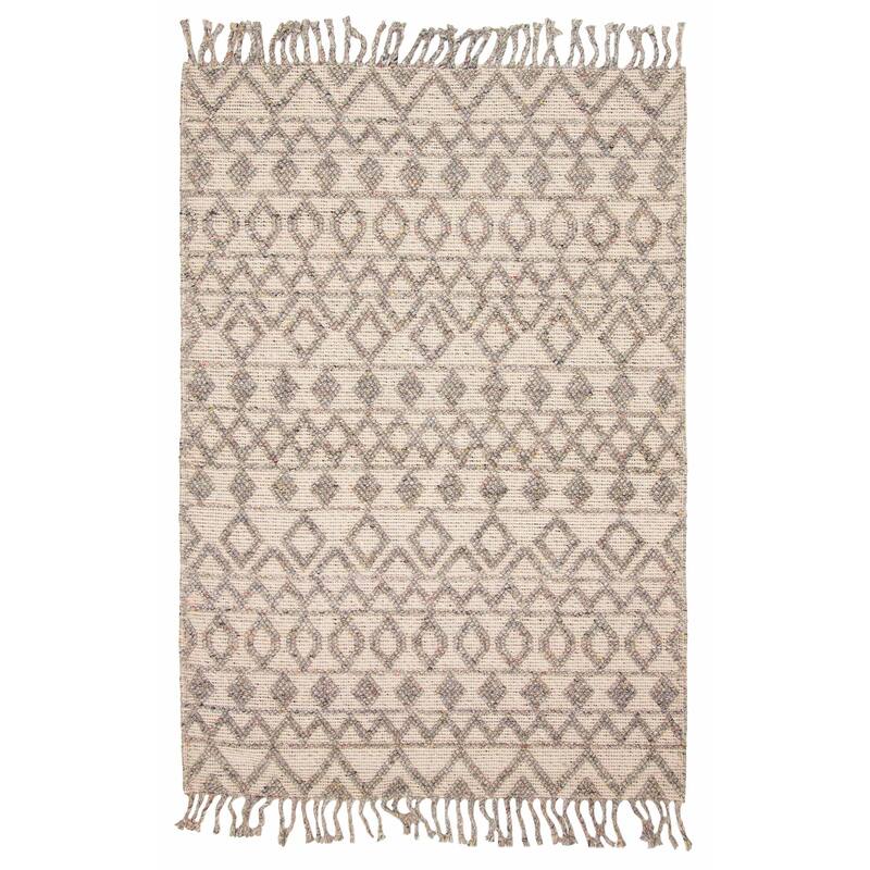 ECARPETGALLERY Braid weave Sienna Grey Wool Rug - 5'3 x 7'7 - Grey - 5'3 x 7'7