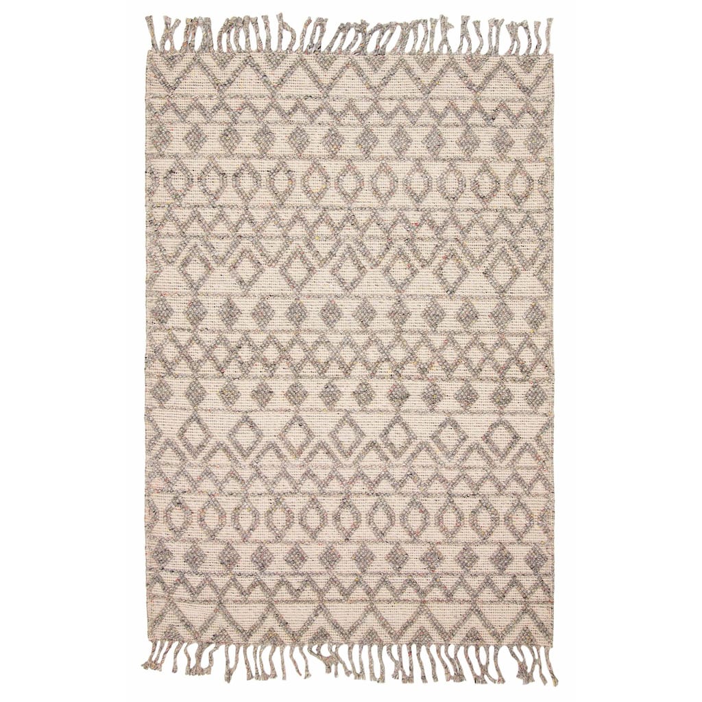 ECARPETGALLERY Braid weave Sienna Grey Wool Rug - 5'3 x 7'7