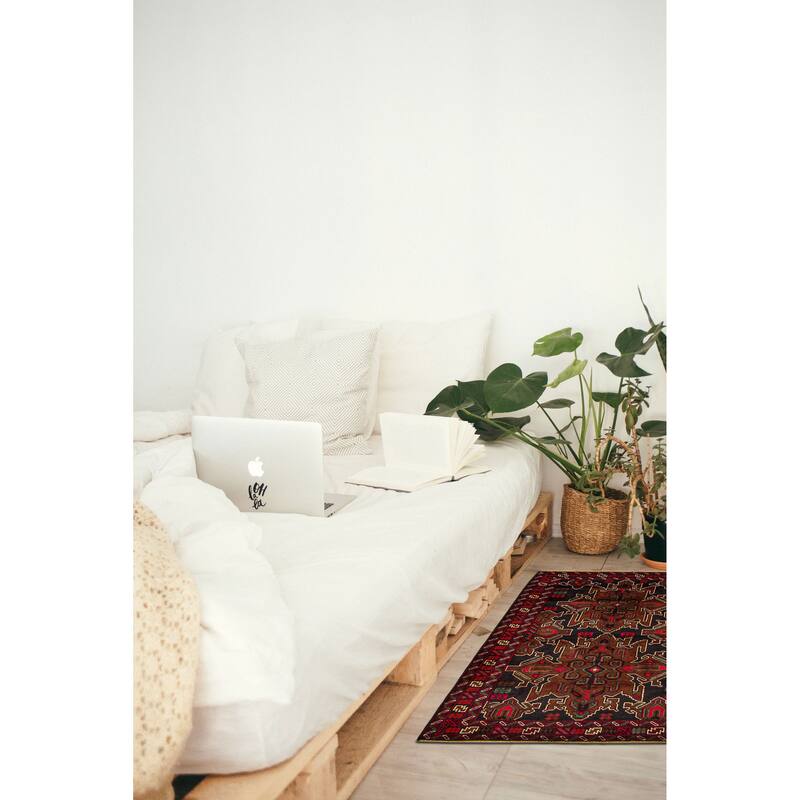 Teimani Charcoal Rug 3'2" x 4'10" - 3'2 x 4'10