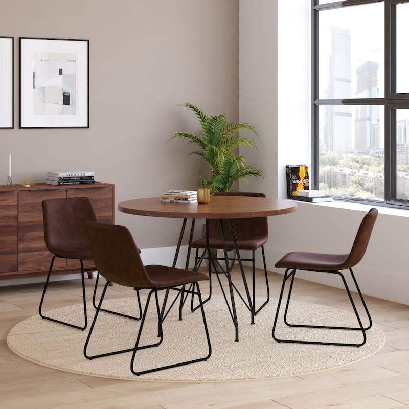 18 Inch Indoor Dining Table Chairs, LeatherSoft Upholstery-Set of 2