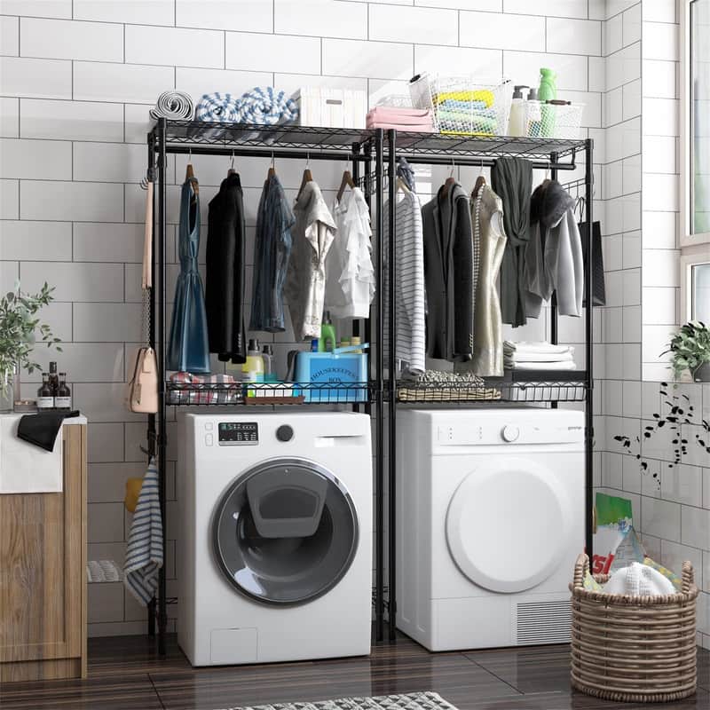 Over The Washer and Dryer Storage Shelf - 13.8"D x 32.3"W x 73.2"H