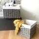 preview thumbnail 3 of 6, Handwoven Large Woven Maize Rectangular Storage Baskets (Set of 2) Gray