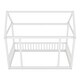 preview thumbnail 14 of 52, House Floor Bed with House Roof Frame and Safety Guardrails, Twin/Full Size Wooden Floor Montessori Bed House Bed for Kids