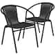 Rattan Indoor/ Outdoor Metal/ Rattan Stackable Chairs (Set of 2) - Black