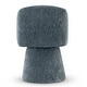 preview thumbnail 6 of 8, 21.5" Wide Upholstered Swivel Barrel Vanity Stool with Pedestal Base