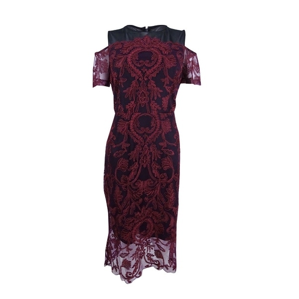 black mesh embroidered dress