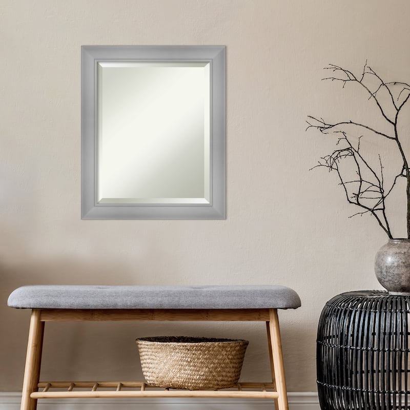 Beveled Wall Mirror - Flair Polished Nickel Frame