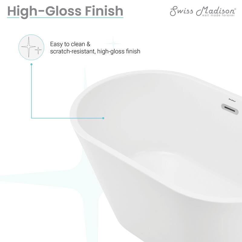 Reims 48" Freestanding Bathtub - 28x47.5 Center