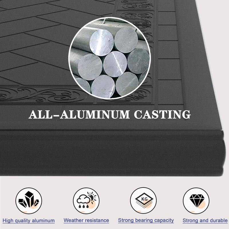 L59.05 W35.43-Inch Cast Aluminum Patio Dining Table