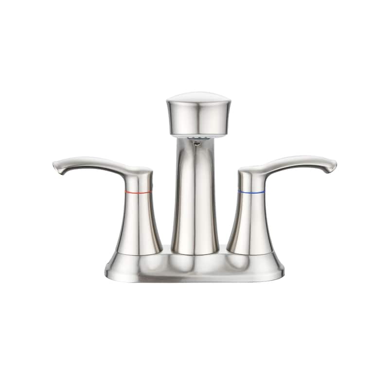 2 Handle Bathroom Sink Faucet with Pull Down Sprayer and Removable Aerator, Solid Brass Valve, Anti Fingerprint and Anti Rust