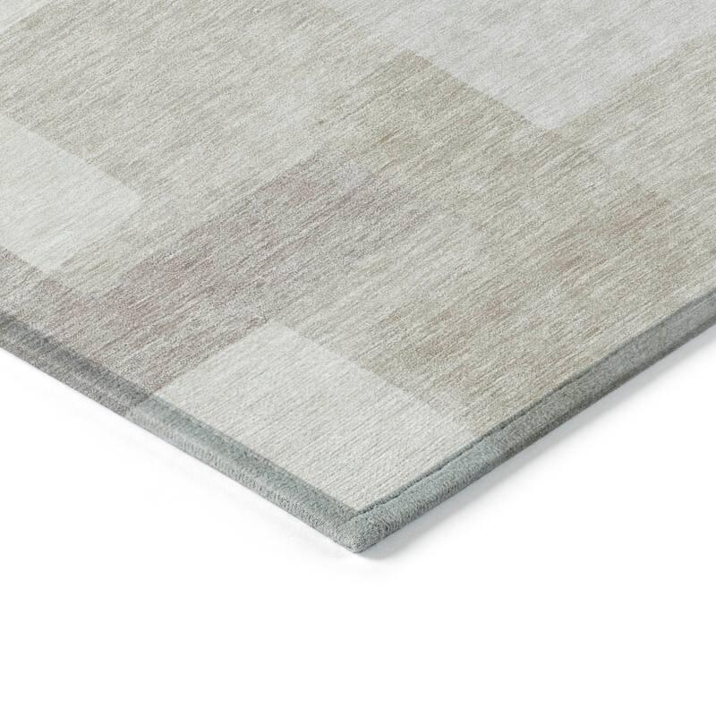 Machine Washable Indoor/ Outdoor Chantille Modern Blocks Rug