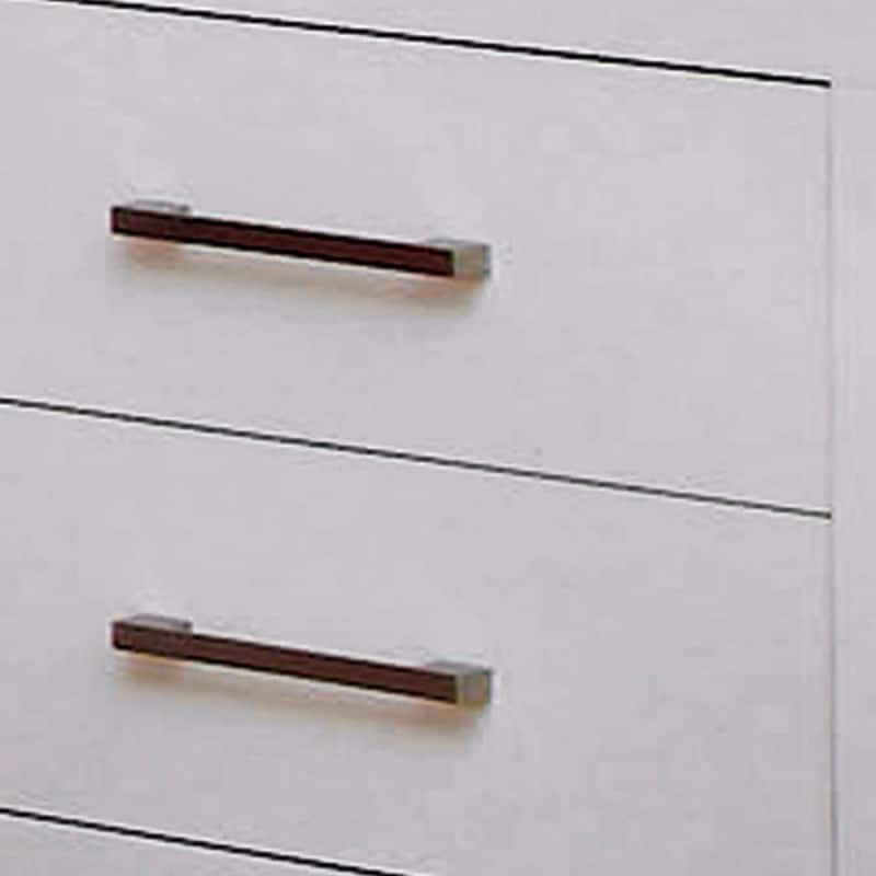 Bela 26 Inch 2 Drawer Nightstand, Felt Lined, Silver Handles, Crisp White