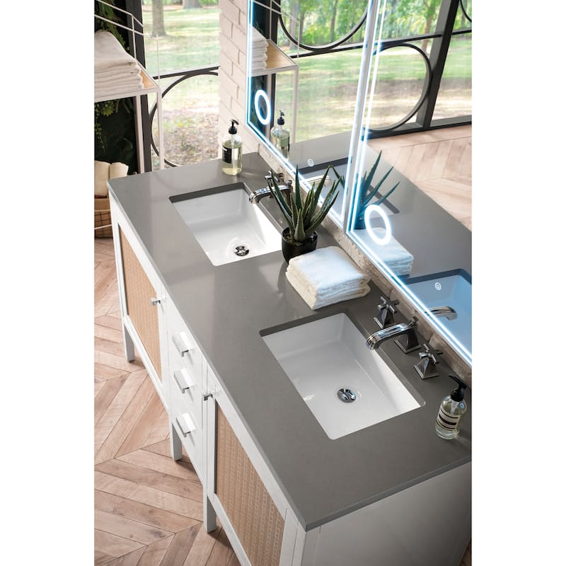 James Martin Vanities Addison 60" Double Vanity, Glossy White