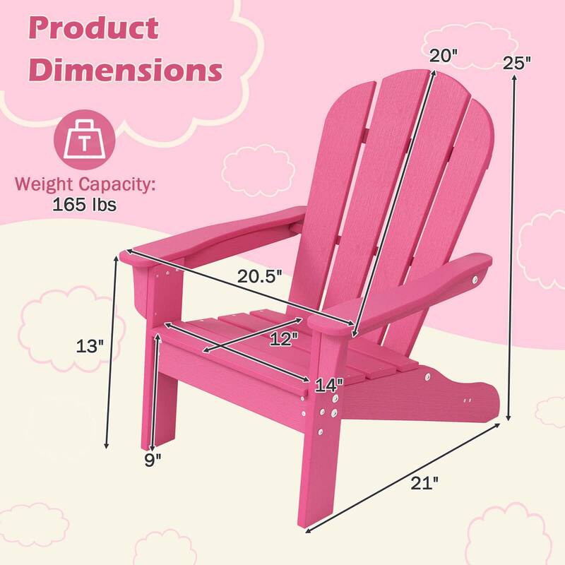 Costway Kids Adirondack Chair with High Backrest Armrests Fire Pit - See Details