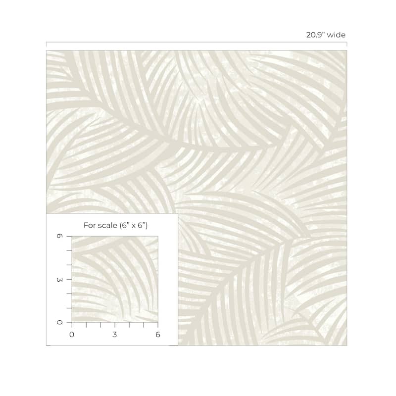 Seabrook Designs Zephyra Palms Glass Beaded Non-Woven Unpasted Wallpaper