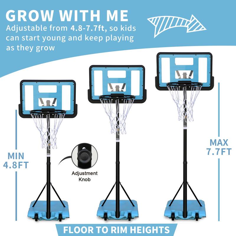 Use For Outdoor Height Adjustable 7.5 To 10Ft Basketball Hoop 44 Inch Backboard