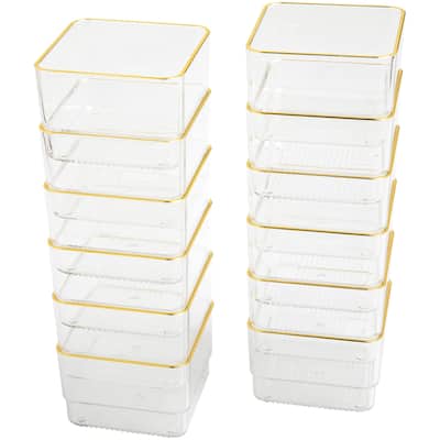 Flash Furniture BE-PB9052-G-12-MS Kerry 2" Tall Office Organizer Set - Clear / Gold