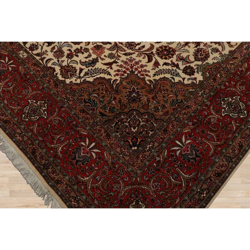 8'2''x11'11'' Hand Knotted Wool Ivory 350 KPSI Masterweaver Signed Rug - 8' 2'' x 11' 11''