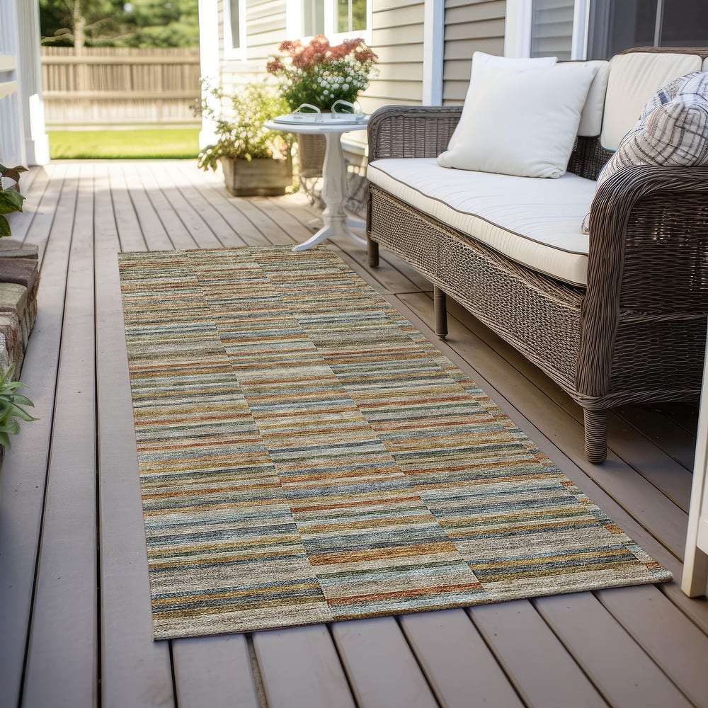 Machine Washable Indoor/ Outdoor Chantille Contemporary Geo Rug