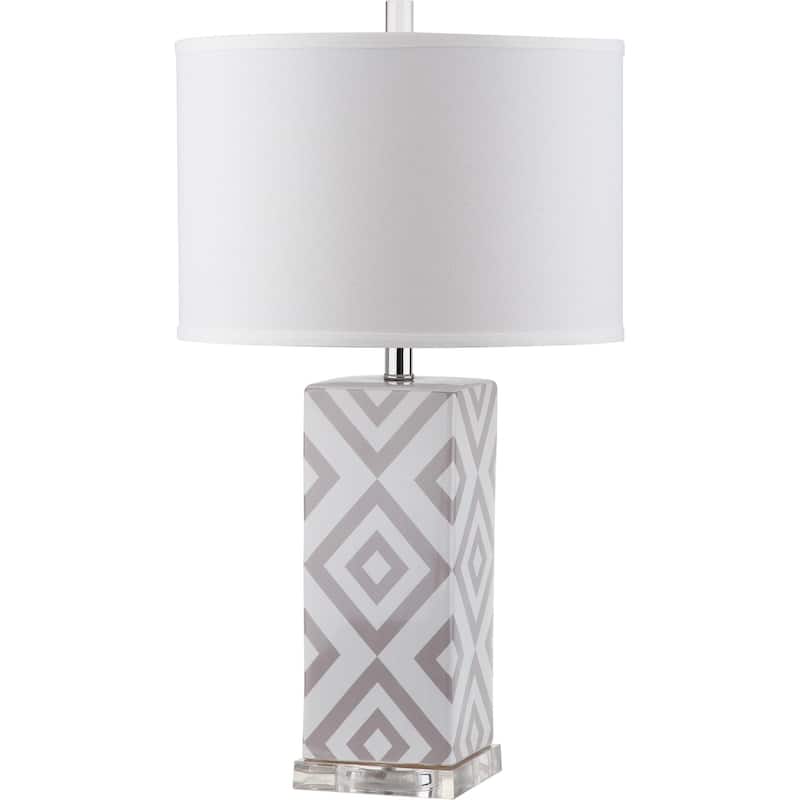 SAFAVIEH Lighting Anissa 27-inch Grey Diamonds Table Lamp (Set of 2) - 15"x15"x27" - 15Wx15Dx27H