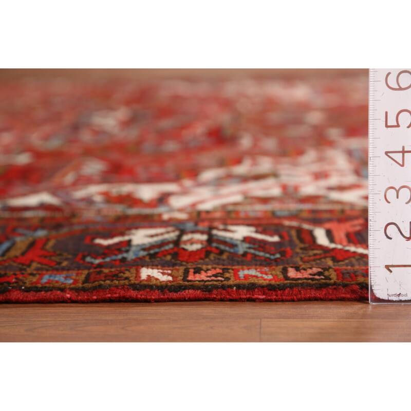 Hand Knotted Oriental 100% Wool Carpet Traditional Medallion Red Heriz Area Rug - 10' 4'' X 7' 6''