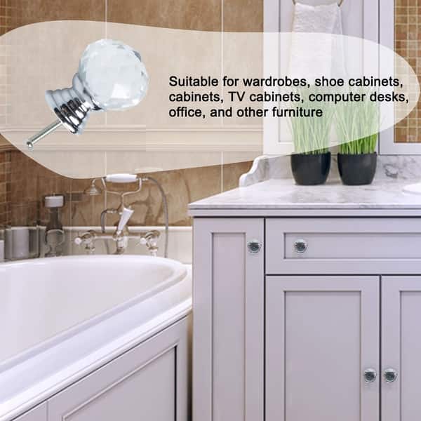 20mm Dia Crystal Glass Knobs Pull Handle For Home Cabinet Clear 10pcs Overstock 28850565