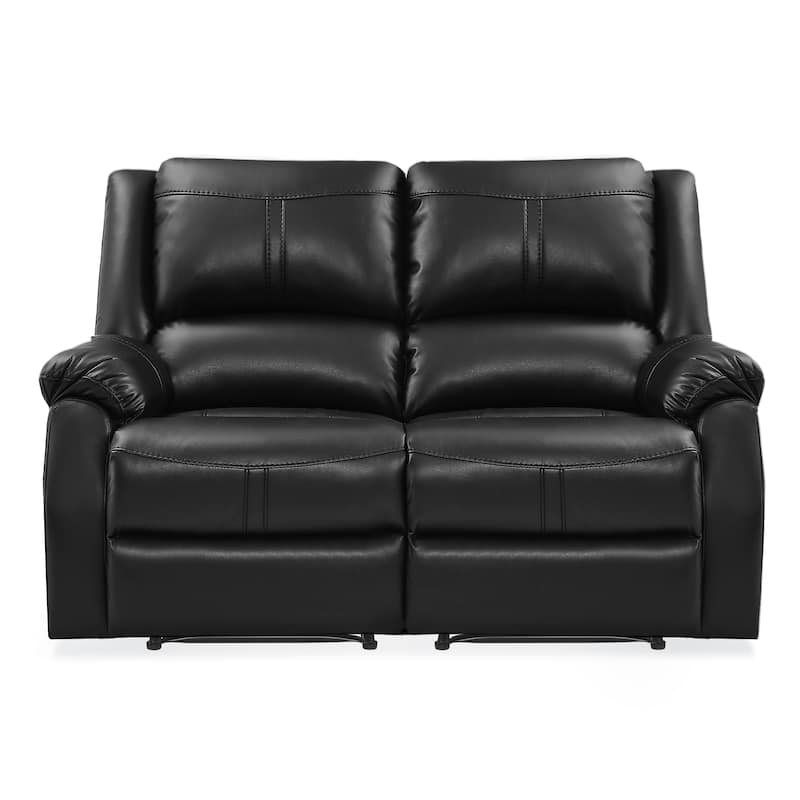 Manual Recliner,Faux Leather Reclining Sofa Set, 2-Seater Reclining Sofas For Living Room - 59"W X 37.4"D X 39.8"H