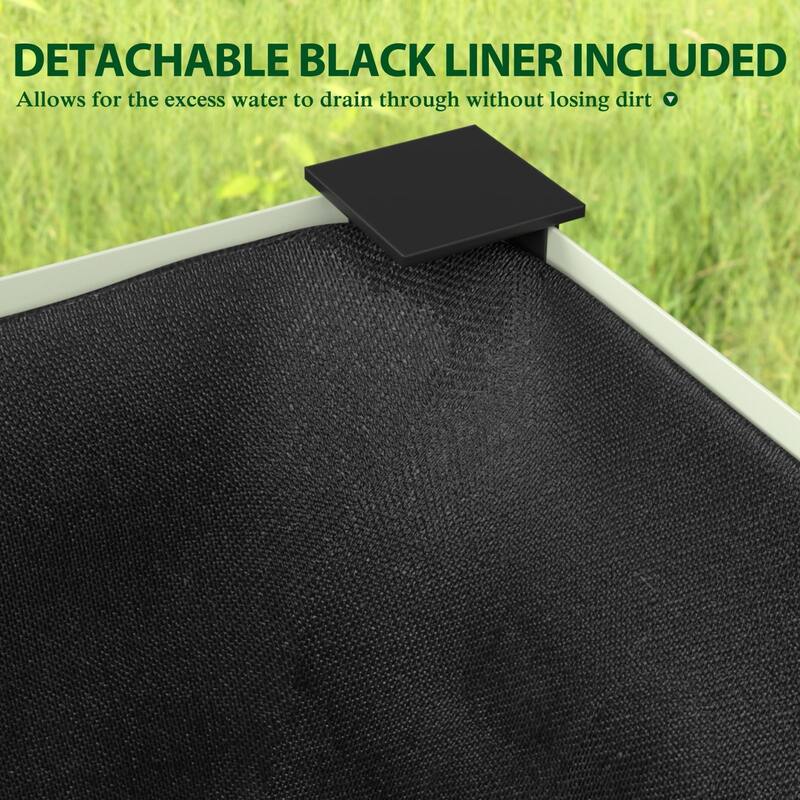 VEIKOUS 7.5 Cu.ft Galvanized Steel Raised Garden Bed, Large Outdoor Planter Box with Drainage Holes